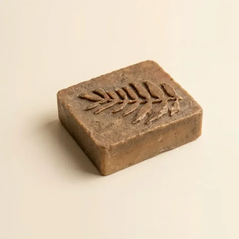 Jabón artesanal de café y canela, rectangular