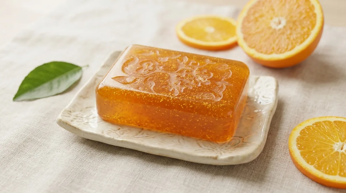 Jabón cítrico de naranja, base transparente, foto 2