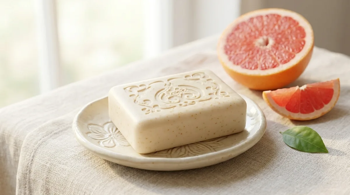 Jabón cítrico de pomelo, base blanca, foto 2