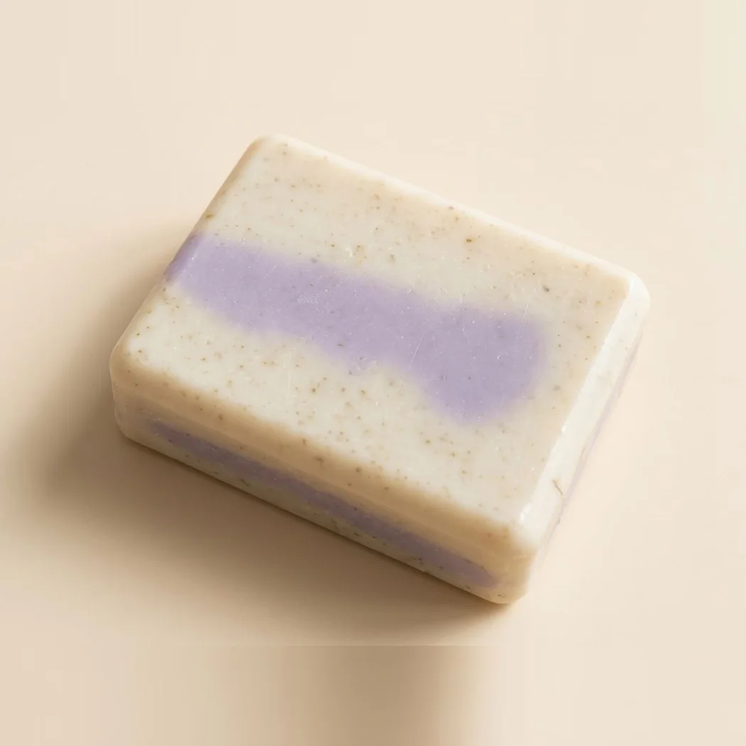 Jabón artesanal de lavanda, base blanca
