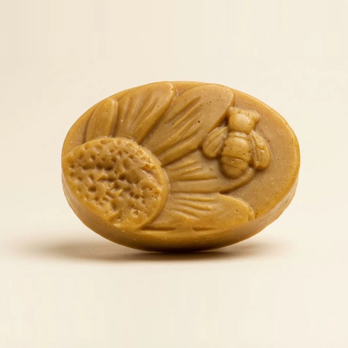 Jabón artesanal de miel y cúrcuma, girasol